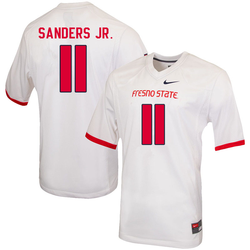 Men #11 Cale Sanders Jr. Fresno State Bulldogs College Football Jerseys Sale-White